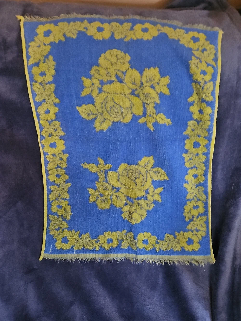 Vintage Green And Blue Hand Towel